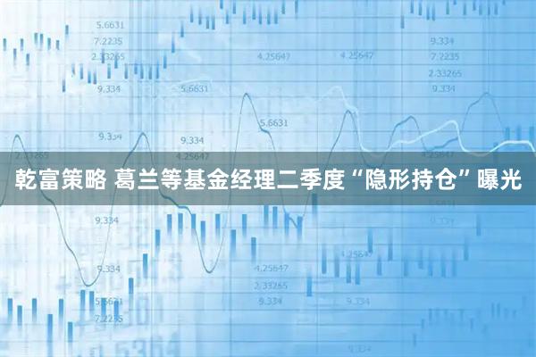 乾富策略 葛兰等基金经理二季度“隐形持仓”曝光